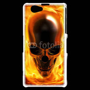 Coque Sony Xperia Z1 Compact crâne en feu