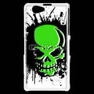 Coque Sony Xperia Z1 Compact Tête de mort en vert et noir