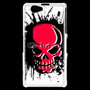 Coque Sony Xperia Z1 Compact Tête de Mort en Rouge et Noir