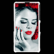 Coque Sony Xperia Z1 Compact Vernis rouge et roses esthétisme
