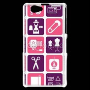 Coque Sony Xperia Z1 Compact Fond symboles couturière