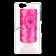 Coque Sony Xperia Z1 Compact Fil à couture rose 