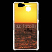 Coque Sony Xperia Z1 Compact Levé de soleil et bateau de pêche en mer