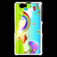 Coque Sony Xperia Z1 Compact Cartoon nature et arc en ciel