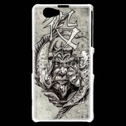 Coque Sony Xperia Z1 Compact Visage de guerrier en dessin 50