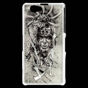 Coque Sony Xperia Z1 Compact Visage de guerrier en dessin 52