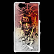Coque Sony Xperia Z1 Compact Visage de guerrier en dessin 60