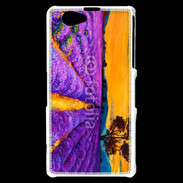 Coque Sony Xperia Z1 Compact Peinture de champs de lavande 