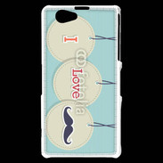 Coque Sony Xperia Z1 Compact I love moustache 5