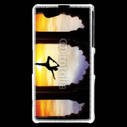 Coque Sony Xperia Z1 Compact Danseuse yoga temple couché de soleil