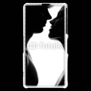 Coque Sony Xperia Z1 Compact Couple d'amoureux en noir et blanc
