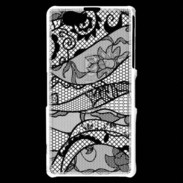 Coque Sony Xperia Z1 Compact Tissus glamour noir et blanc