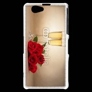 Coque Sony Xperia Z1 Compact Coupe de champagne, roses rouges