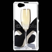 Coque Sony Xperia Z1 Compact coupe de champagne talons aiguilles 