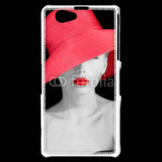 Coque Sony Xperia Z1 Compact Femme élégante en noire et rouge 10