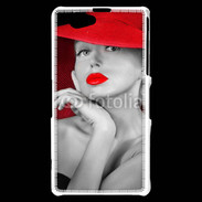 Coque Sony Xperia Z1 Compact Femme élégante en noire et rouge 15