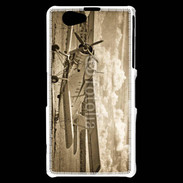Coque Sony Xperia Z1 Compact Vieux biplans en noir et blanc