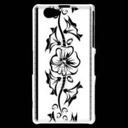 Coque Sony Xperia Z1 Compact Tatouage de fleurs 5
