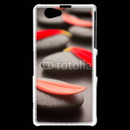 Coque Sony Xperia Z1 Compact Galet et pétales