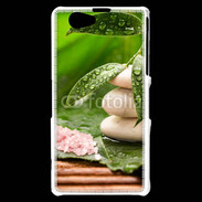 Coque Sony Xperia Z1 Compact Galet et feuilles mouillées