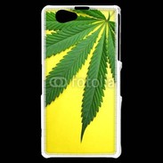 Coque Sony Xperia Z1 Compact Feuille de cannabis sur fond jaune