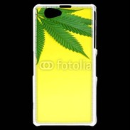 Coque Sony Xperia Z1 Compact Feuille de cannabis sur fond jaune 2