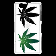 Coque Sony Xperia Z1 Compact Double feuilles de cannabis