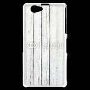 Coque Sony Xperia Z1 Compact Aspect bois blanc vieilli