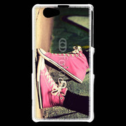 Coque Sony Xperia Z1 Compact Converses roses vintage