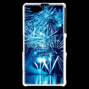 Coque Sony Xperia Z1 Compact Feu d'artifice en noir et bleu