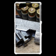 Coque Sony Xperia Z1 Compact Vintage fusil et cartouche