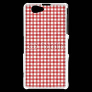 Coque Sony Xperia Z1 Compact Effet vichy rouge et blanc