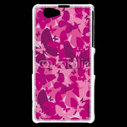 Coque Sony Xperia Z1 Compact Papillon rose