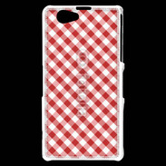 Coque Sony Xperia Z1 Compact Vichy rouge et blanc 2