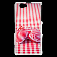 Coque Sony Xperia Z1 Compact Mode vichy et petit coeur
