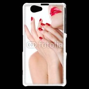 Coque Sony Xperia Z1 Compact Sexy et glamour bouche rouge à lèvre et vernis à ongles rouges