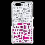Coque Sony Xperia Z1 Compact Fond fashion rose 3