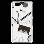 Coque Sony Xperia Z1 Compact Fond fashion noir et blanc