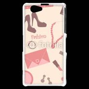 Coque Sony Xperia Z1 Compact Fond fashion rose 4