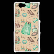 Coque Sony Xperia Z1 Compact Fond fashion vert et marron