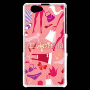 Coque Sony Xperia Z1 Compact Fond fashion rose 5