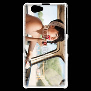 Coque Sony Xperia Z1 Compact Femme glamour qui se met du rouge à lèvre
