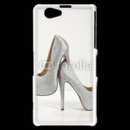 Coque Sony Xperia Z1 Compact Escarpins strass argent