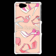 Coque Sony Xperia Z1 Compact Fond rose chaussures 