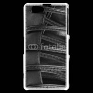 Coque Sony Xperia Z1 Compact lacets cuir