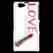 Coque Sony Xperia Z1 Compact Love avec rouge à lèvres