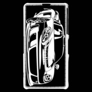 Coque Sony Xperia Z1 Compact Illustration voiture de sport en noir et blanc