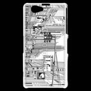 Coque Sony Xperia Z1 Compact Rue de New York en dessin noir et blanc