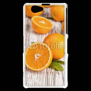 Coque Sony Xperia Z1 Compact Belles oranges sur fond en bois