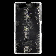 Coque Sony Xperia Z1 Compact Menu de cocktail en noir et blanc